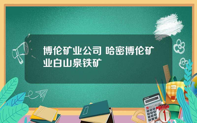 博伦矿业公司 哈密博伦矿业白山泉铁矿